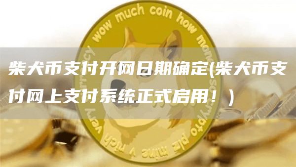 柴犬币支付开网日期确定 - 柴犬币支付网上支付系统正式启用！